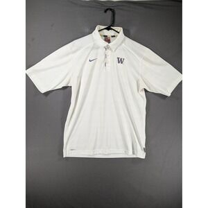 Nike Washington Huskies Mens White Nike Fit Polo Shirt Size M